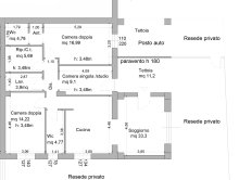 Apartment under renovation and courtyard